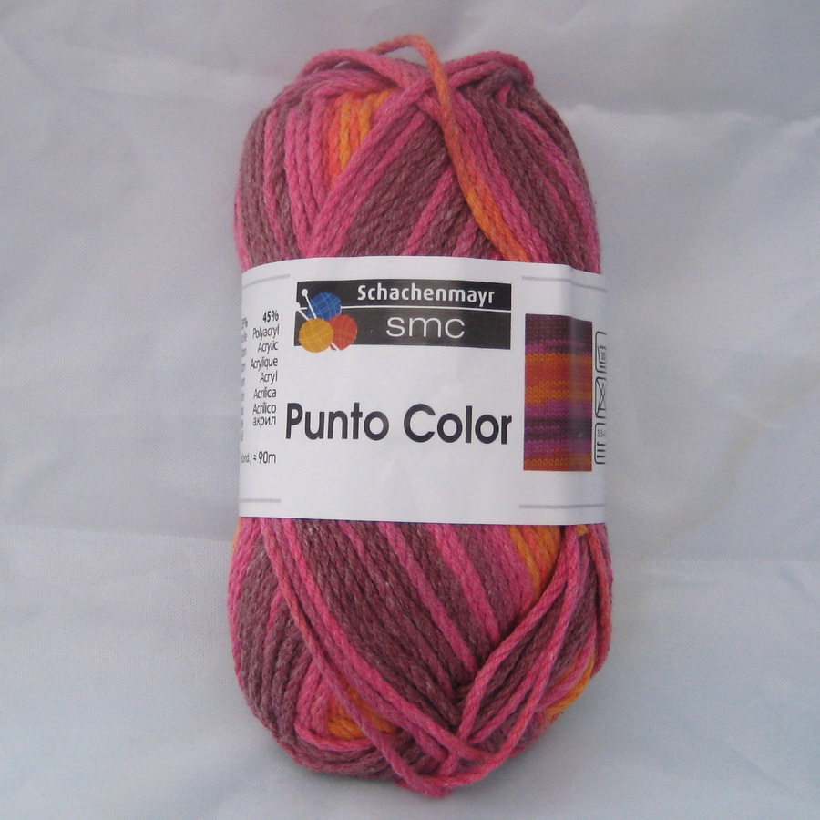 Пряжа Punto color (оранжево-сиренево-фиолетовый)