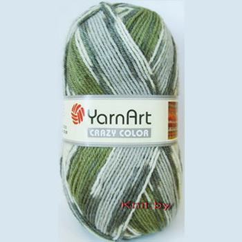 Пряжа Yarn Art CRAZY COLOR (серо-зеленый)