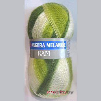 Пряжа Yarn Art Angora Ram Melange (бело-зелёные переходы)